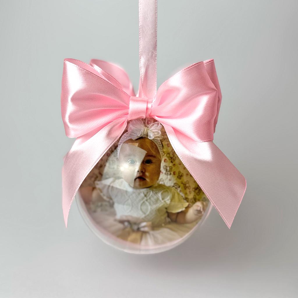 Куля новорічна з фото та метрикою 10 см