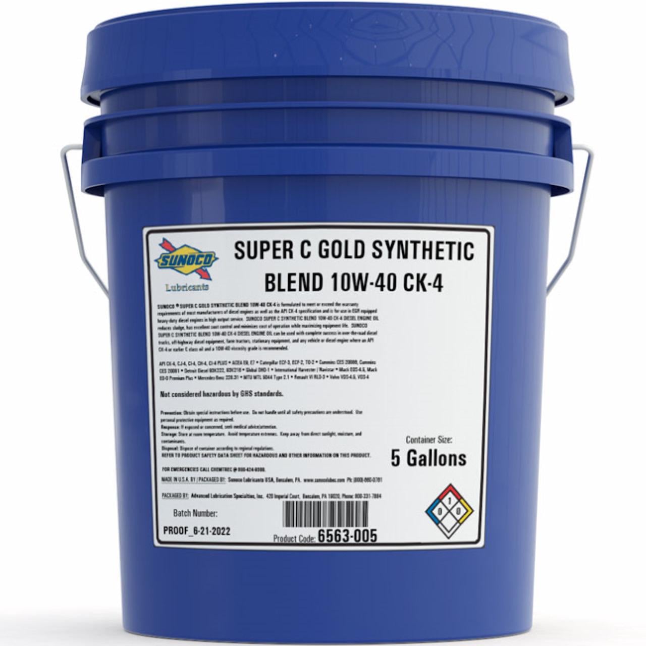 Моторное масло Sunoco Super C Syn Blend 10W-40 CK-4 18,93 л (6563-005)