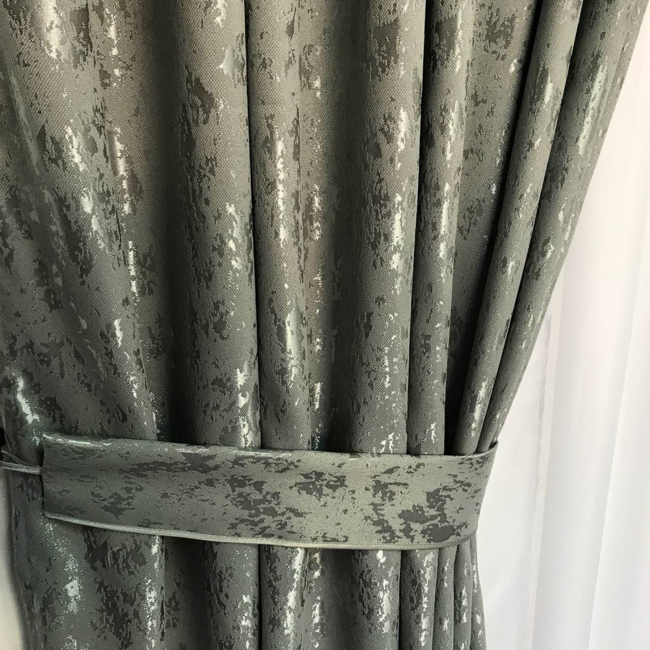 Готовые мраморные шторы ALBO 200x270 см 2 шт. Темно-серый (SH-M19-21) - фото 7