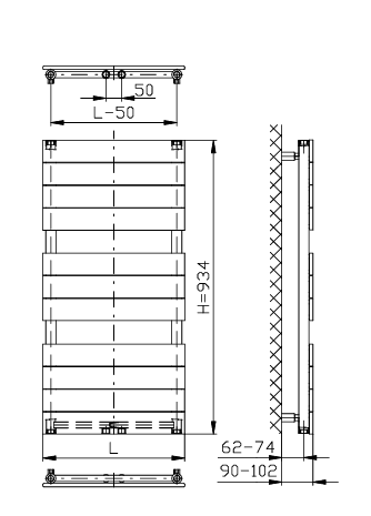 Полотенцесушитель водяной TRINNITY FLAT 600/934 623W Белый (SW-108761) - фото 2
