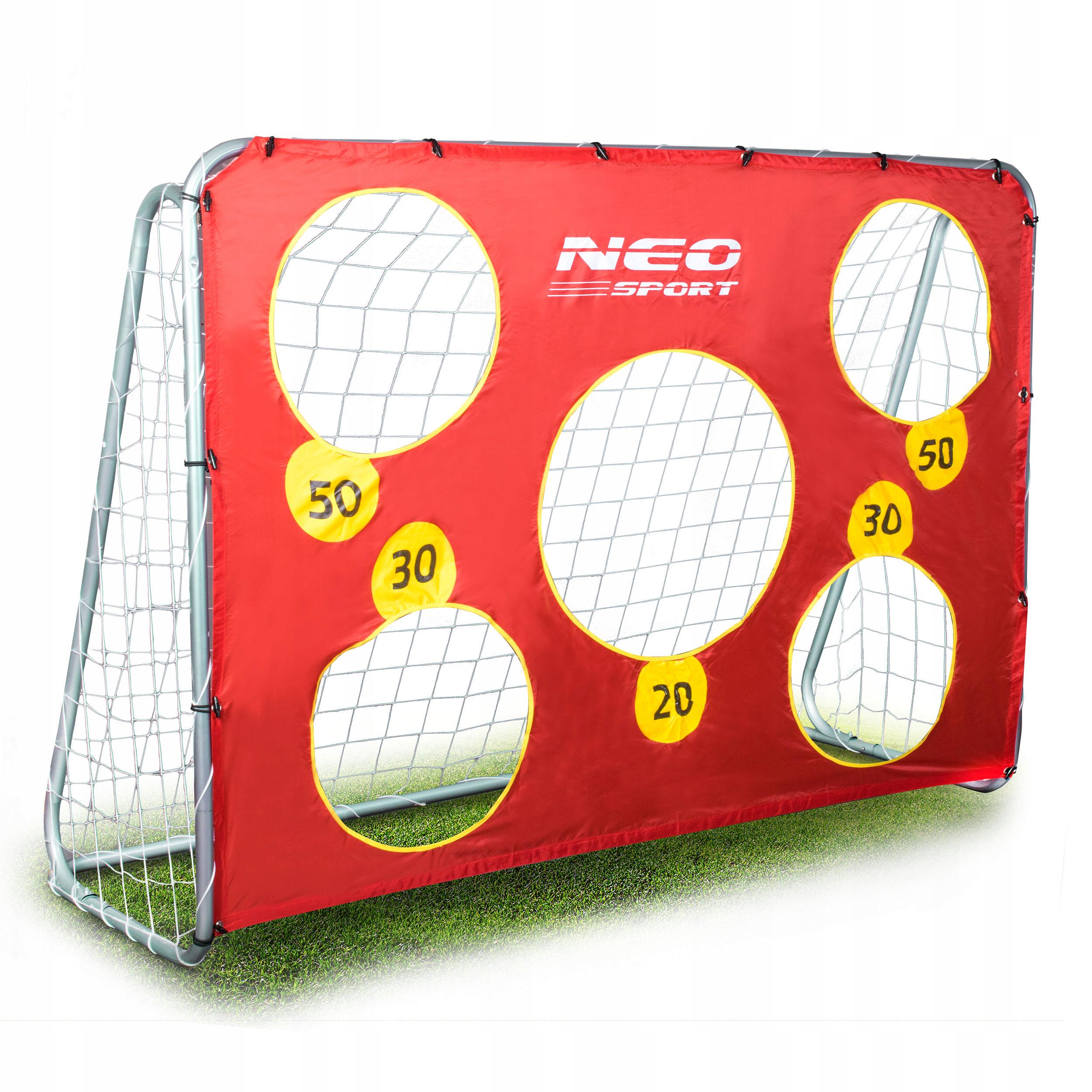 Ворота футбольные переносные NEO-SPORT NS-451 с матом на точность 215х153х76 см (1451)