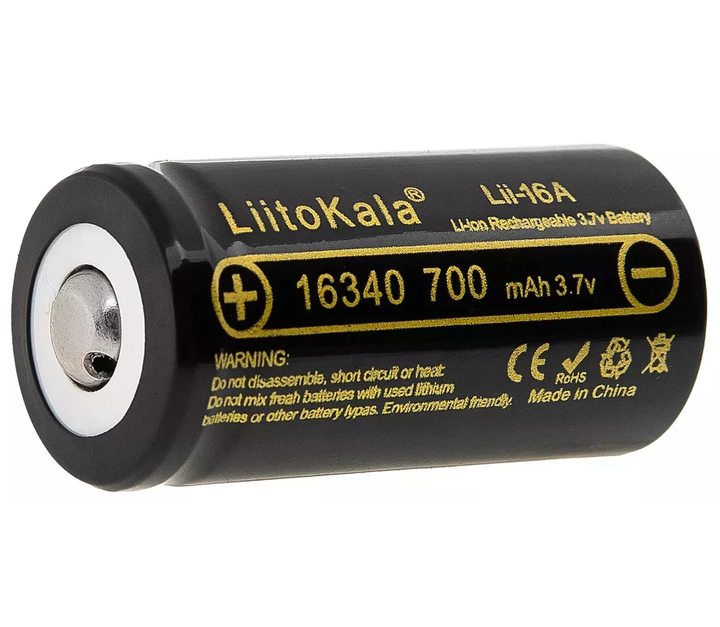 Батарея акумуляторна LiitoKala Lii-16A 16340 3,7V 700 mAh (33515179)