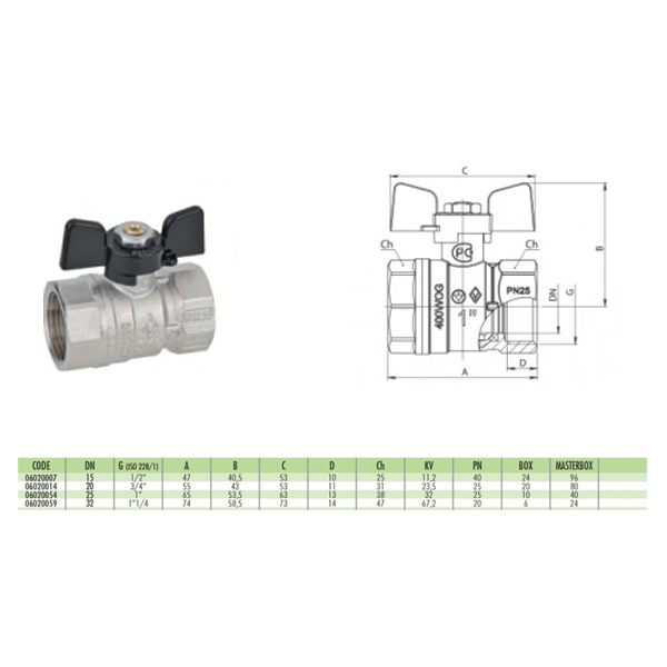 Кран кульовий Bugatti Arizona PN40 ВВ 1/2 ″ - фото 2