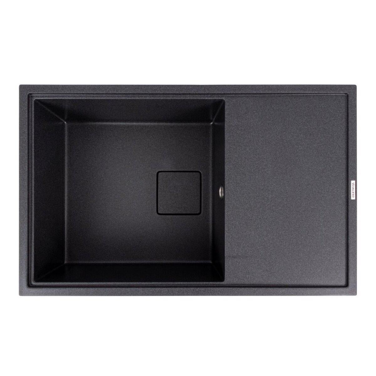 Мойка для кухни гранитная врезная Valeso Galans прямоугольная 780x500 мм Карбон матовый (SP000049395)