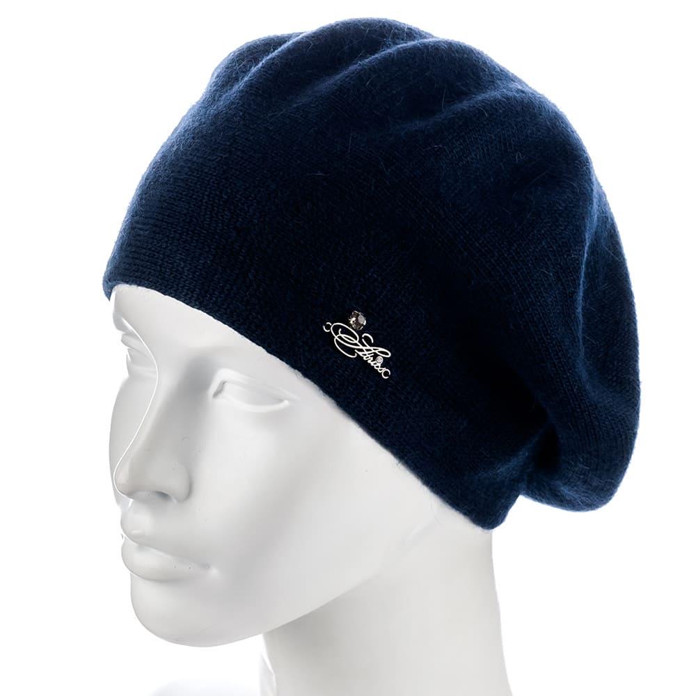 Берет женский Actrics WH774 из ангоры двойной на ножке L/57-58 Синий