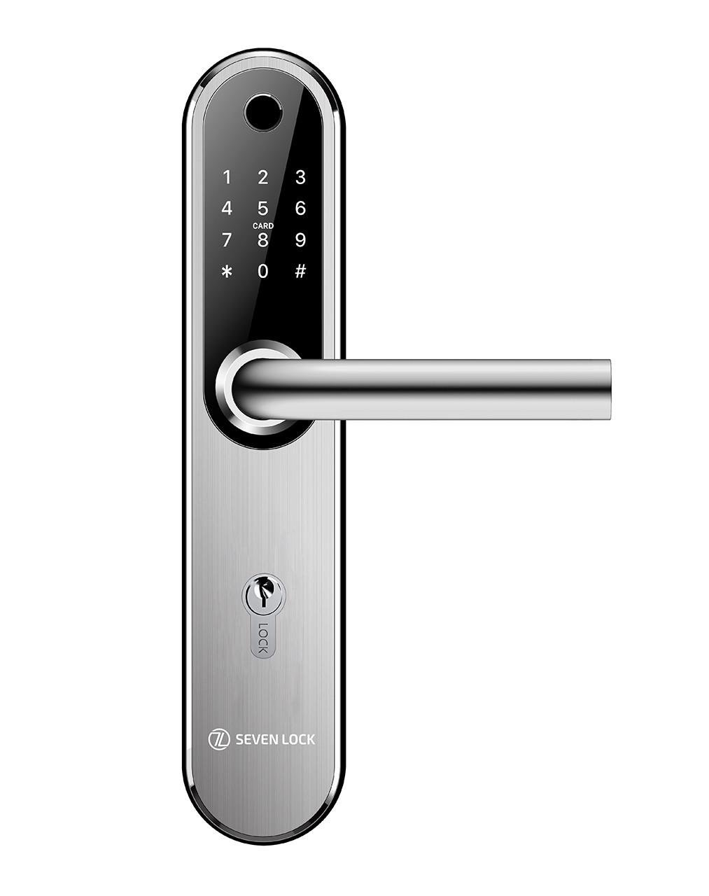 Замок дверний біометричний розумний SEVEN LOCK SL-7768BF 85 мм Silver (2469155090) - фото 1 Замок дверний біометричний розумний SEVEN LOCK SL-7768BF 85 мм Silver (2469155090) - фото 1