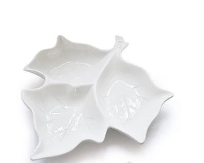 Менажница фарфоровая лист 40,5 см Белый (MC3280-16)