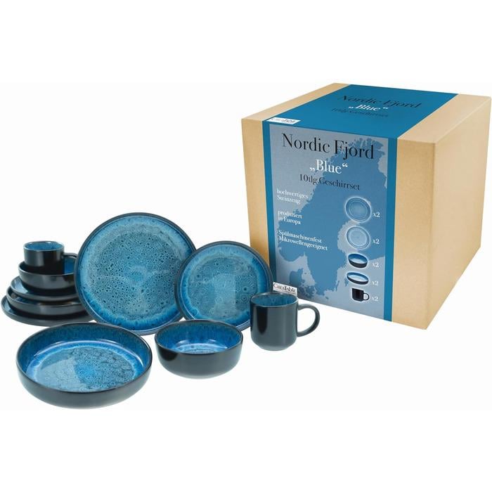 Столовий сервіз Creatable Nordic Fjord на 2 персони 10 пр. Синій (33459152)