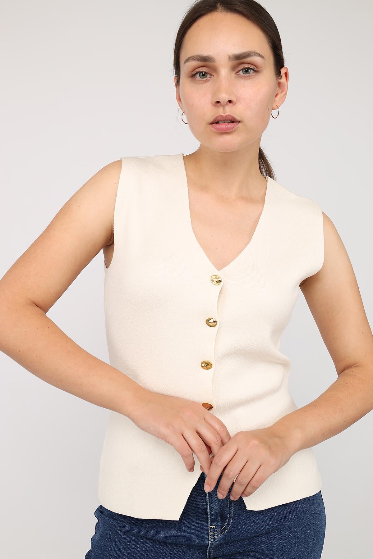 Жилет женский Yuki р. 48 Молочный (ЦБ-00286561)