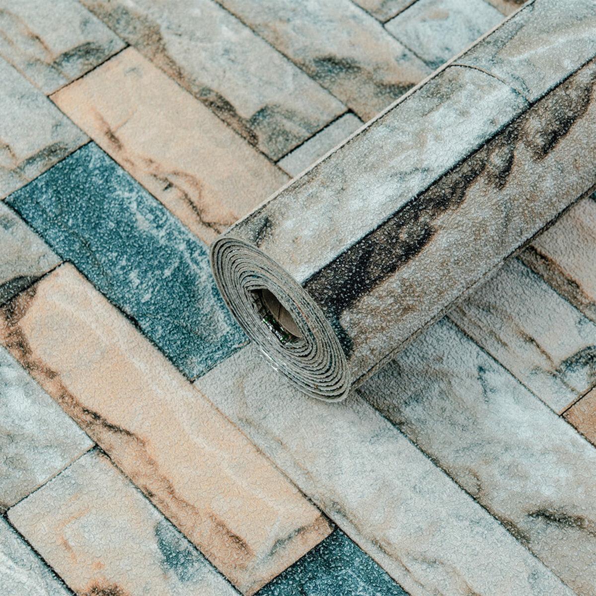 Шпалери самоклеючі катеринославська цегла 2800х500х2 мм Бірюзовий (SW-00001943)