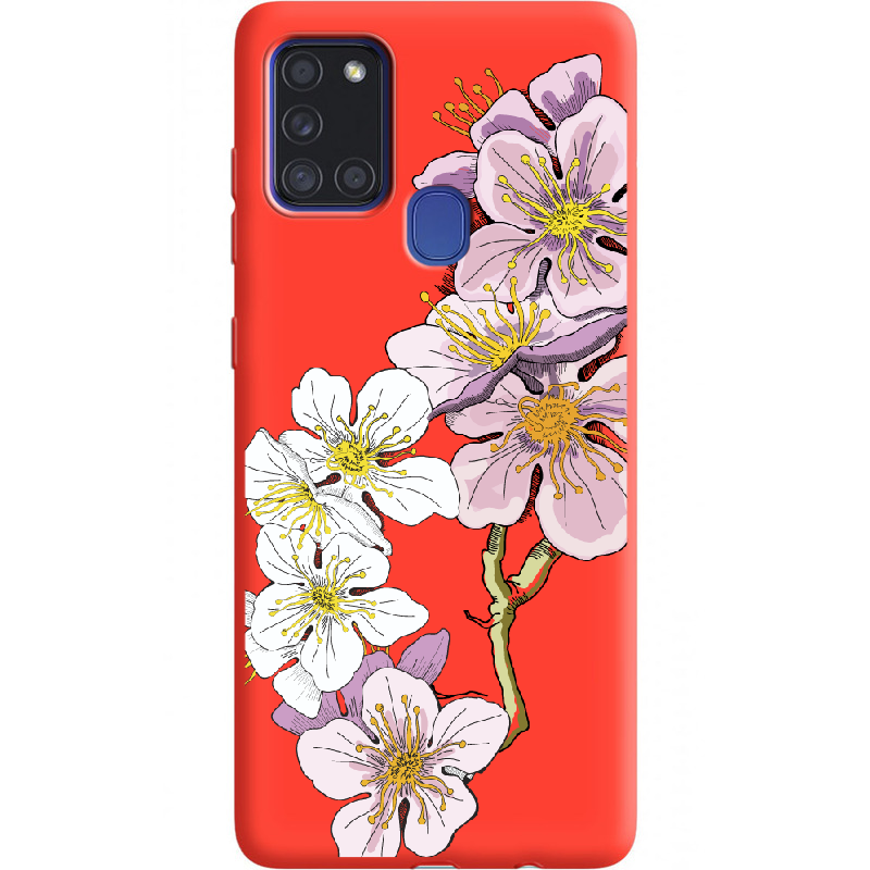 Чехол Boxface Samsung A217 Galaxy A21s Cherry Blossom Красный силикон (40006-cc4-40429)