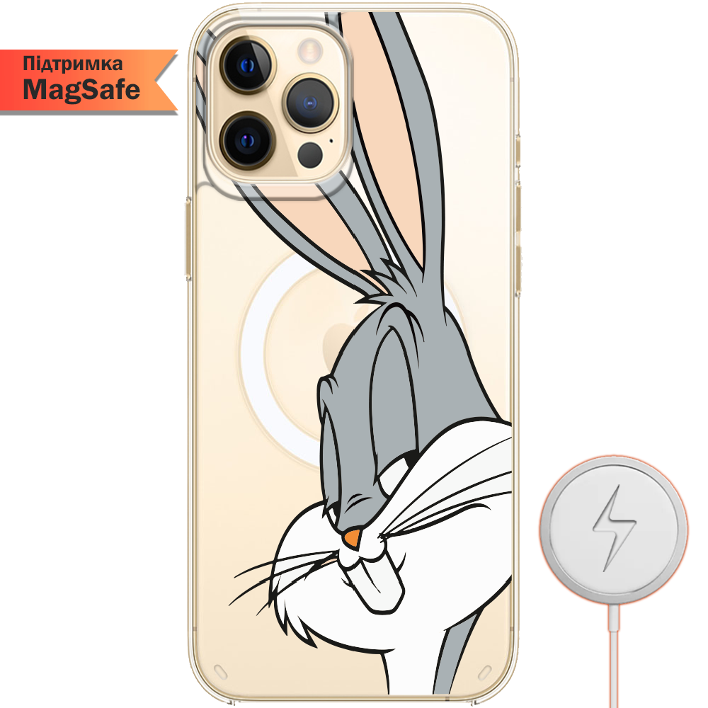 Чохол Boxface iPhone 12 Pro Max Lucky Rabbit Прозорий силікон з підтримкою MageSafe (41085-bk81-41499)