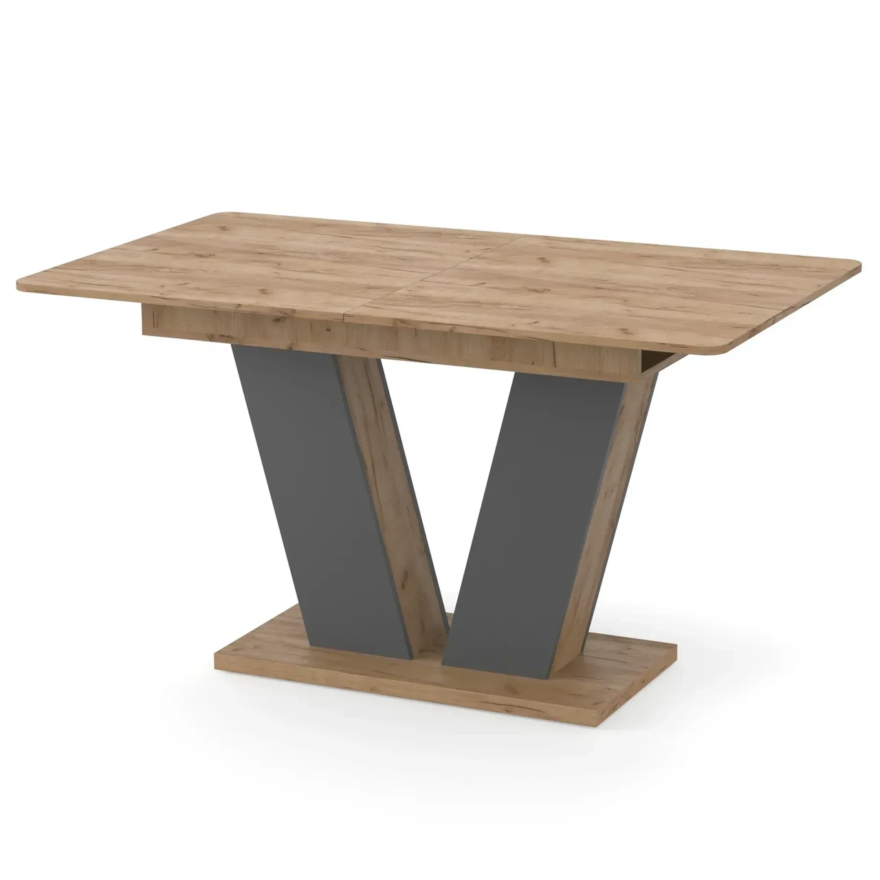 Обідній стіл розсувний Neman Den 180/140х80х78,4 см Дуб крафт золотий/Графіт (558831) - фото 3