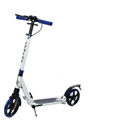 Самокат двухколесный складной iTrike колеса/ручной тормоз SR 2-018-10-WBL в 200 мм Бело-синий