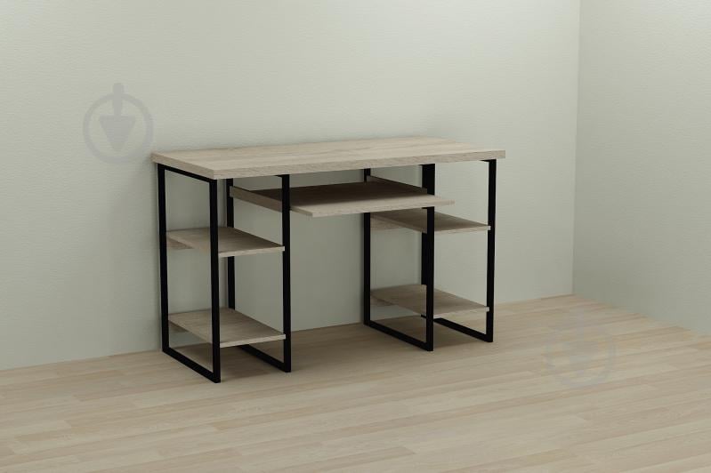 Компьютерный стол Ferrum-decor Тим 75x120x70 черный ДСП Дуб Сонома 32мм