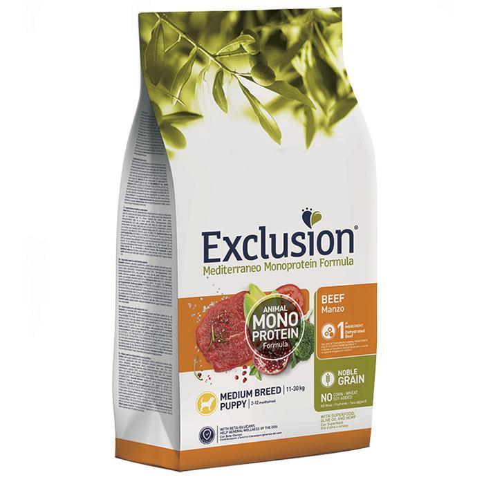 Корм сухой Exclusion Puppy Beef Medium Breed для щенков средних пород 12 кг