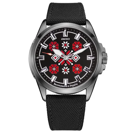 Наручные часы Awarder Embroidery Black Battery 10ATM Silver-Red (4204) Наручные часы Awarder Embroidery Black Battery 10ATM Silver-Red (4204)