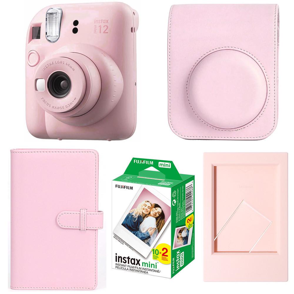 Подарочный набор Fujifilm Instax Mini 12 фотобумага 20 шт./чехол/фотоальбом 108 фото/рамка Розовый