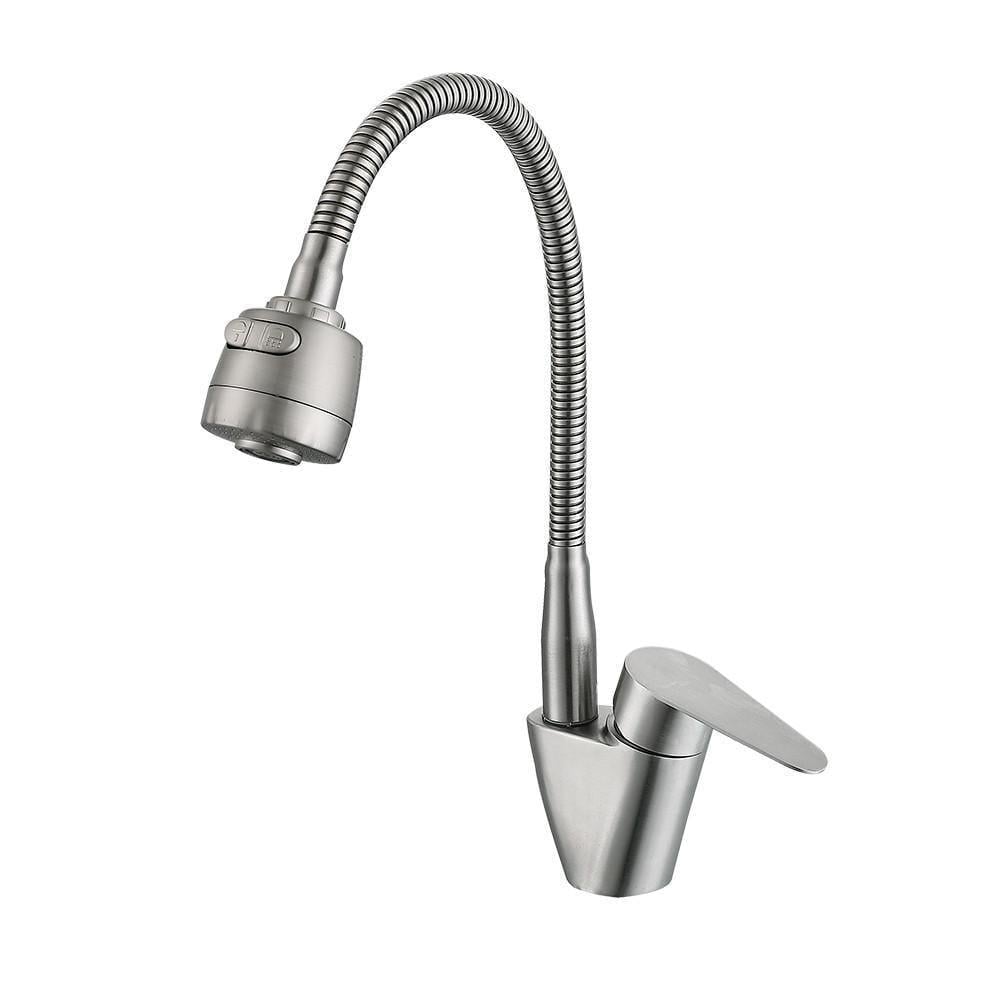 Смеситель для кухни Wezer POD4D-04 с рефлекторным изливом нержавеющая сталь Ø 35 мм Сатин (1055189)