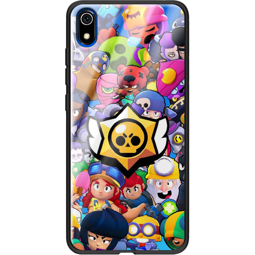 Чехол Boxface Xiaomi Redmi 7A Brawl Stars Черный силикон со стеклом (37400-up2389-37746) Чехол Boxface Xiaomi Redmi 7A Brawl Stars Черный силикон со стеклом (37400-up2389-37746)