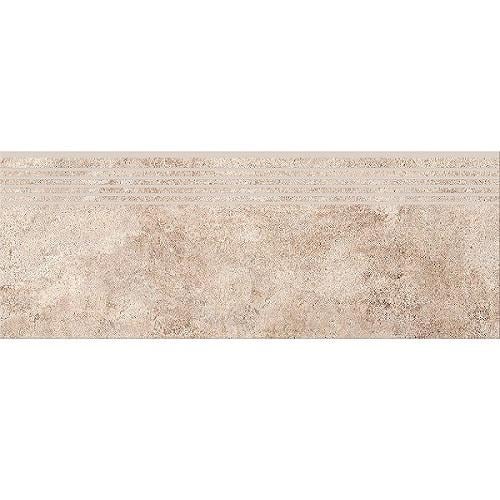 Ступенька из керамогранита Lukas Beige Steptread бежевая 8x598x298 мм (004637)