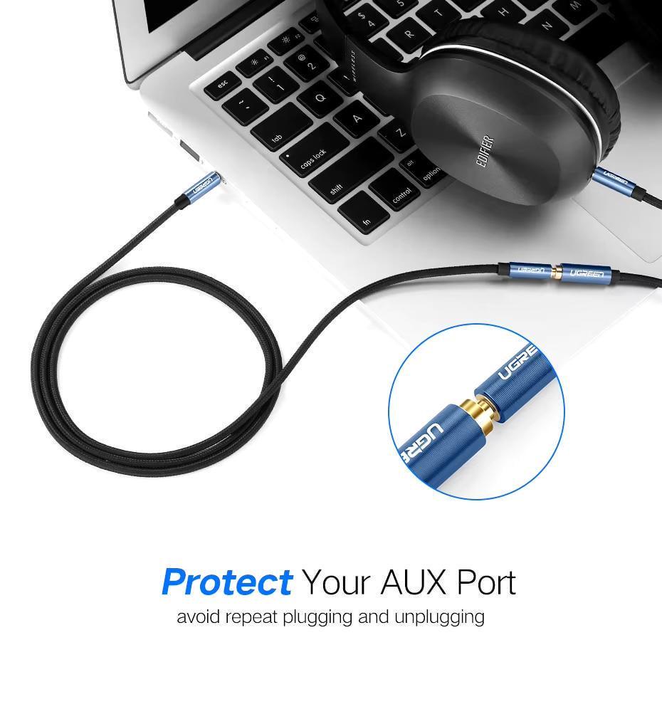 Аудиокабель UGREEN 3.5 мм папа-мама Hi-Fi minijack 0,5 м Синий (40672) - фото 3 Аудиокабель UGREEN 3.5 мм папа-мама Hi-Fi minijack 0,5 м Синий (40672) - фото 3
