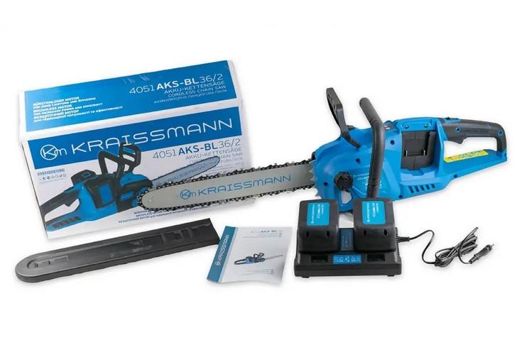 Аккумуляторная цепная пила KRAISSMANN 4051 AKS-BL 36/2 2 АКБ и зарядка (2140127483) - фото 2 Аккумуляторная цепная пила KRAISSMANN 4051 AKS-BL 36/2 2 АКБ и зарядка (2140127483) - фото 2