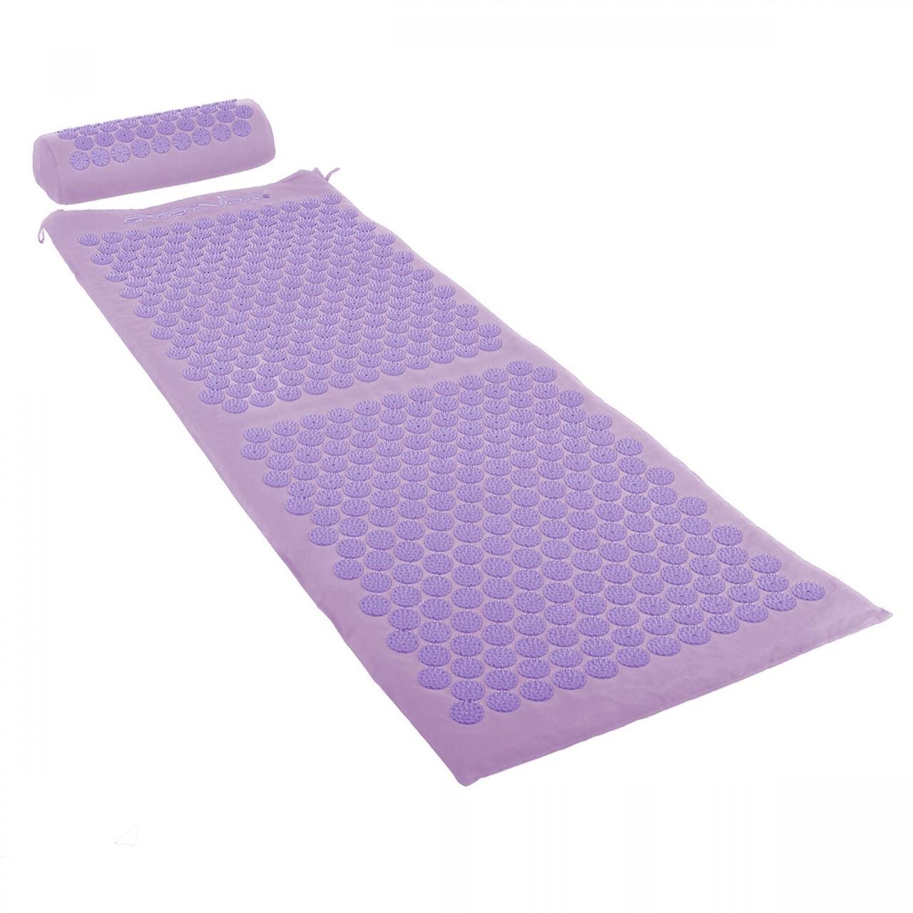 Килимок акупунктурний з валиком SportVida SV-HK0411 аплікатор Кузнєцова 130x50 см Purple/Purple (2375564192)