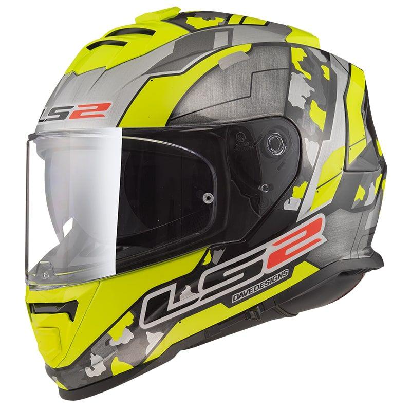 Мотошлем LS2 FF800 Storm 2 Cyborg M Hi-Vis Yellow/Grey (36752)