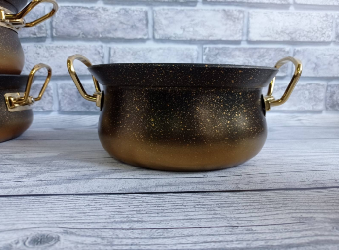 Набор посуды OMS с антипригарным покрытием для индукции 7 предметов Gold (3044-ind-gold) - фото 6 Набор посуды OMS с антипригарным покрытием для индукции 7 предметов Gold (3044-ind-gold) - фото 6