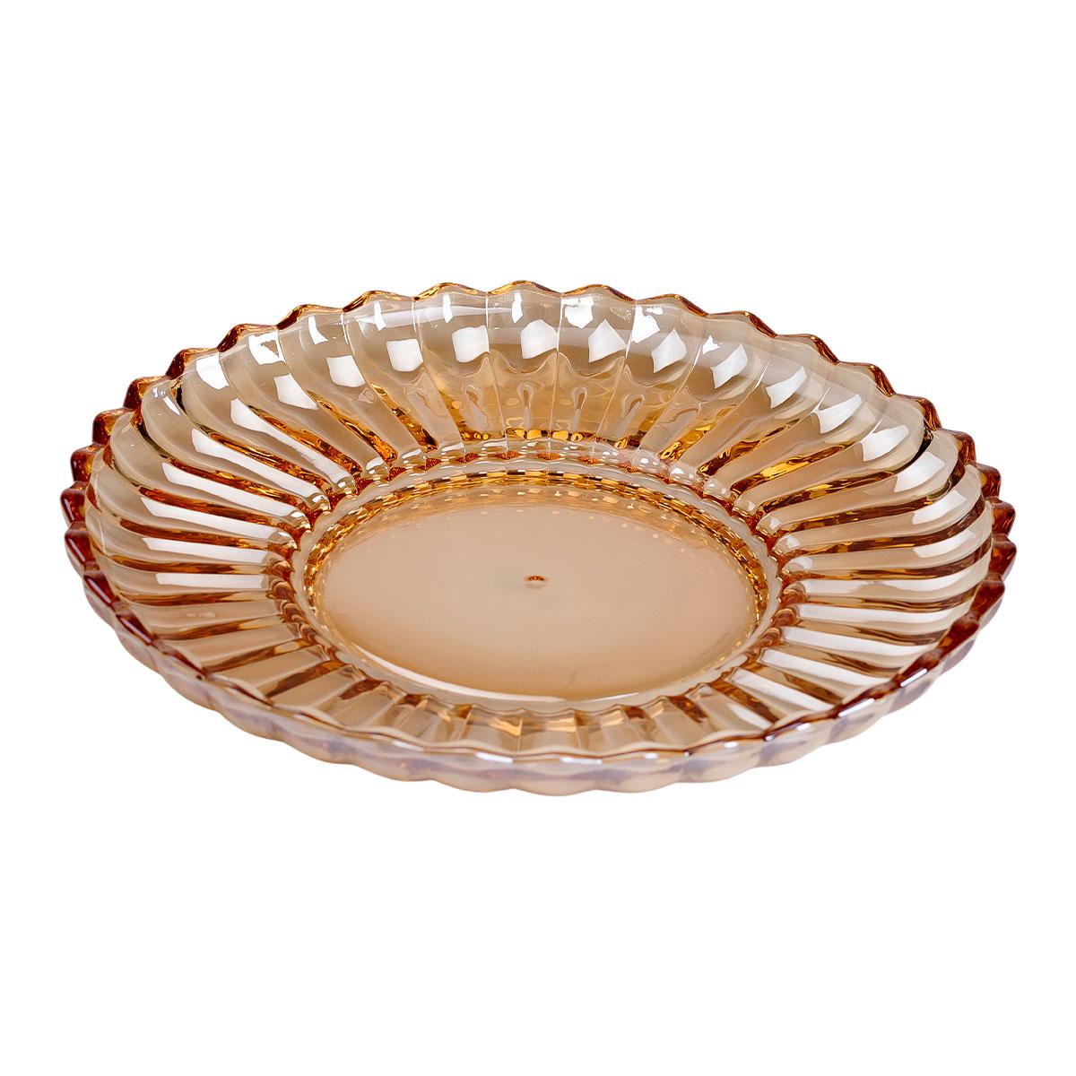 Блюдо сервірувальна скляна для подачі закусок/десертів/фруктів 28 см Прозорий (5998)