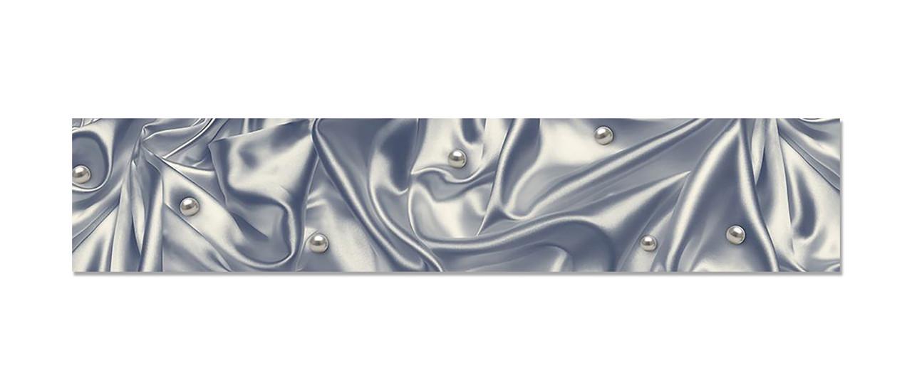 Кухонный фартук Нежный шелк жемчуг из самоклеющейся виниловой пленки 60х300 см Синий