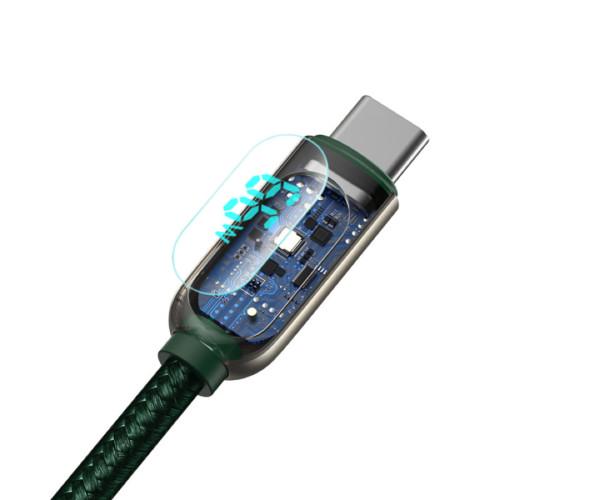 Кабель USB Data BASEUS Display USB to Type-C 66W 1 м Green - фото 6