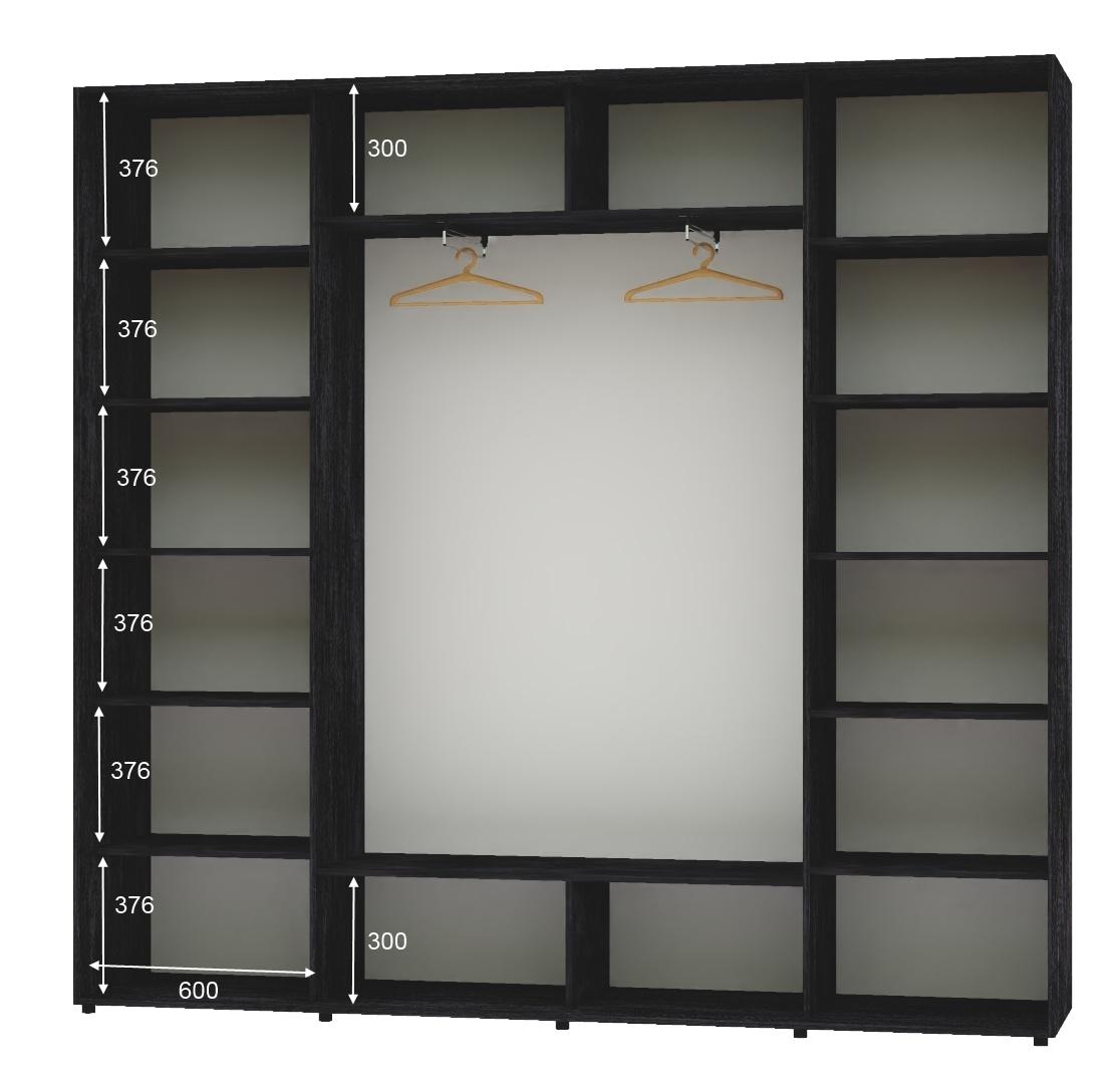 Шкаф-купе трехдверный Алекса ШК-05 ДСП 270х45х250 см Бетон темный - фото 2