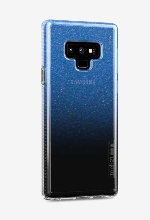 Тонкий прозрачный противоударный чехол Tech21 Pure Shimmer Ultra Hybrid для Samsung Galaxy Note 9 Blue