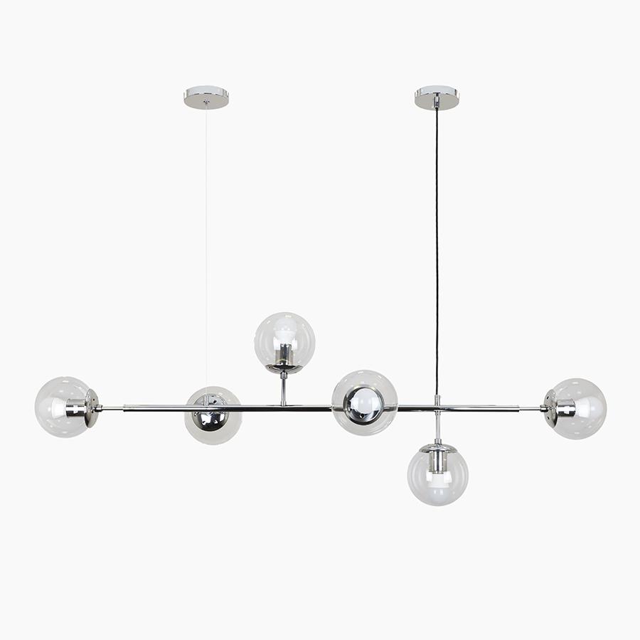 Люстра подвесная молекула Levistella 7529802-6 CR/CL Хром/Прозрачный