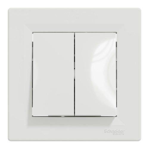 Выключатель 2-клавишный проходной Schneider Electric Asfora EPH0600121 2300 Вт Белый (30835481)