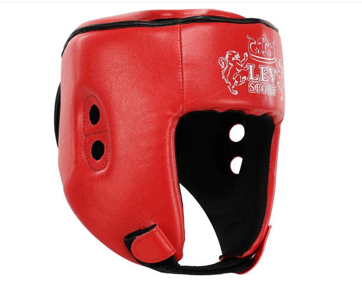 Боксерский шлем Lev Sport кожзаменитель S Красный (8585053828625)