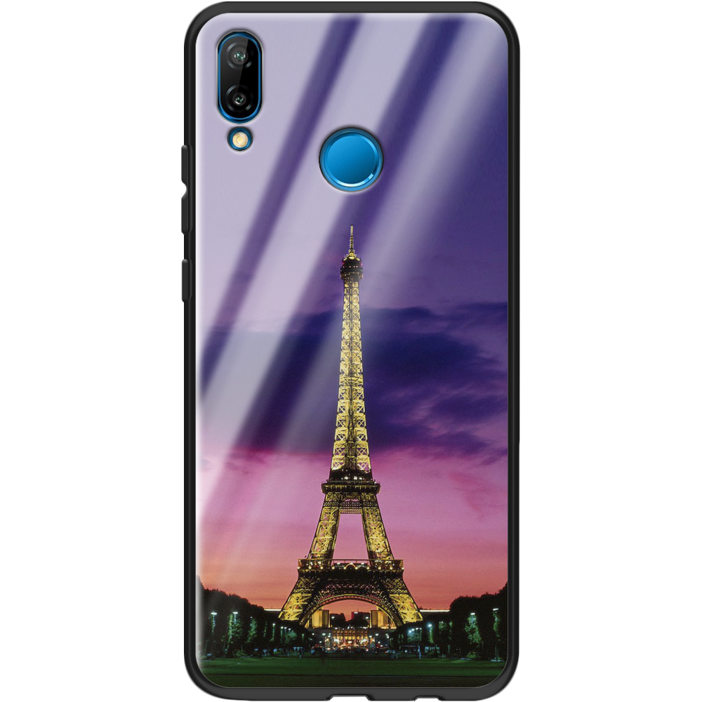Чехол Boxface Huawei P20 Lite Полночь в Париже Черный силикон со стеклом (33127-up964-37726)
