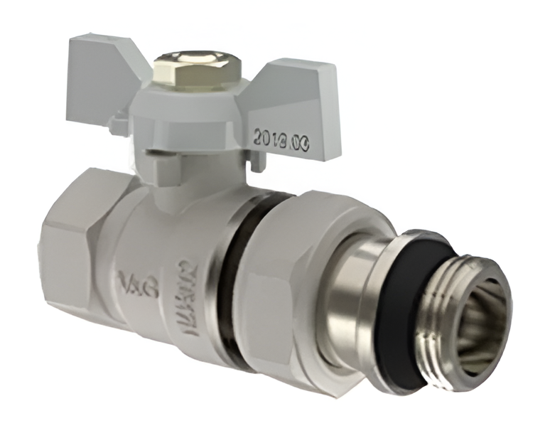 Кран кульовий з американкою V&G Optima 1/2" ВН білий метелик (SQ-1040182)