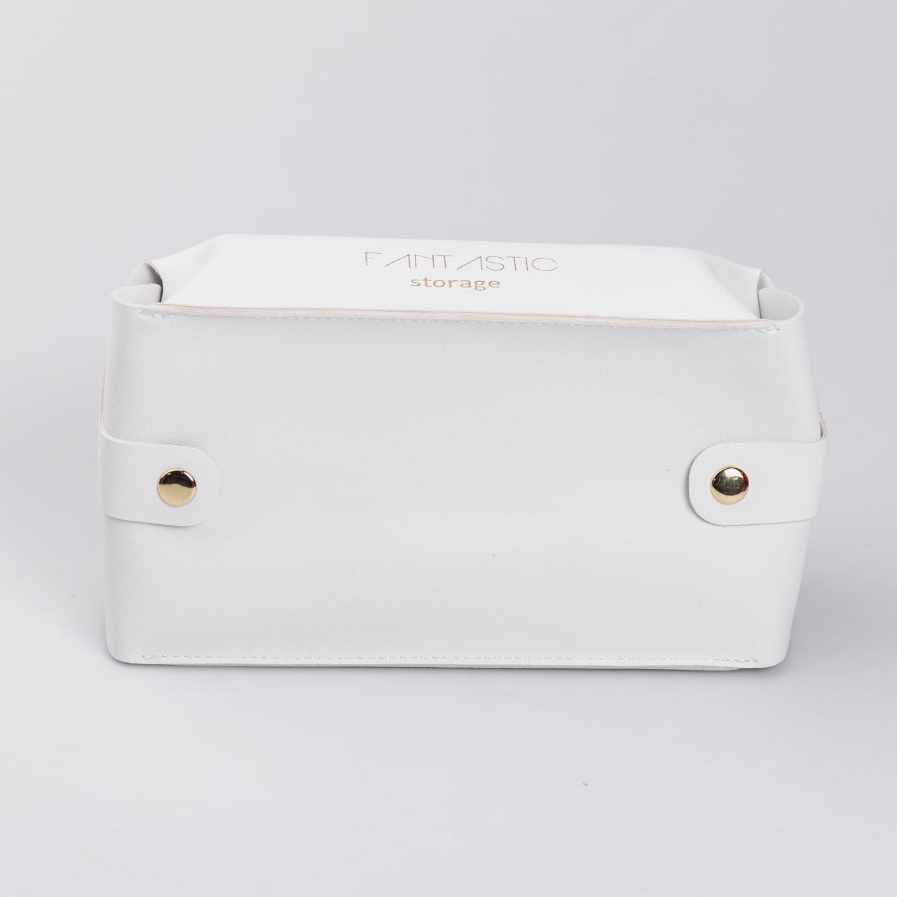 Салфетница из эко кожи 21х12х8 см Белый (5830)