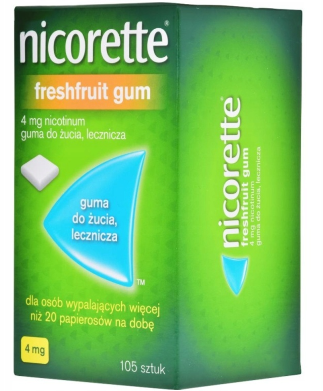 Нікотинова жувальна гумка Nicorette Freshfruit з фруктовим смаком 4 mg 105 шт. (4016)