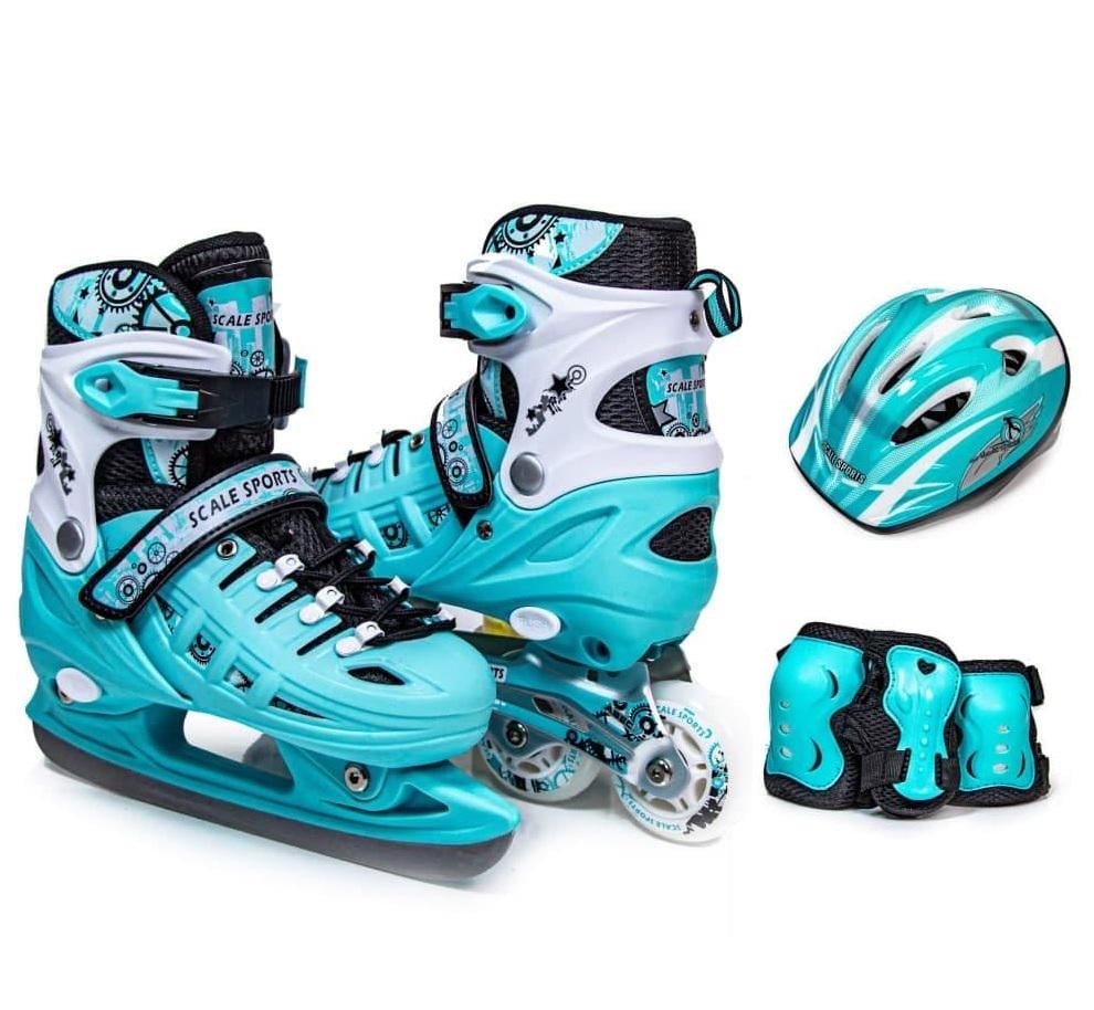 Комплект Роликовые коньки с защитой Scale Sport 2в1. р. 34- 37 Mint (503301254)