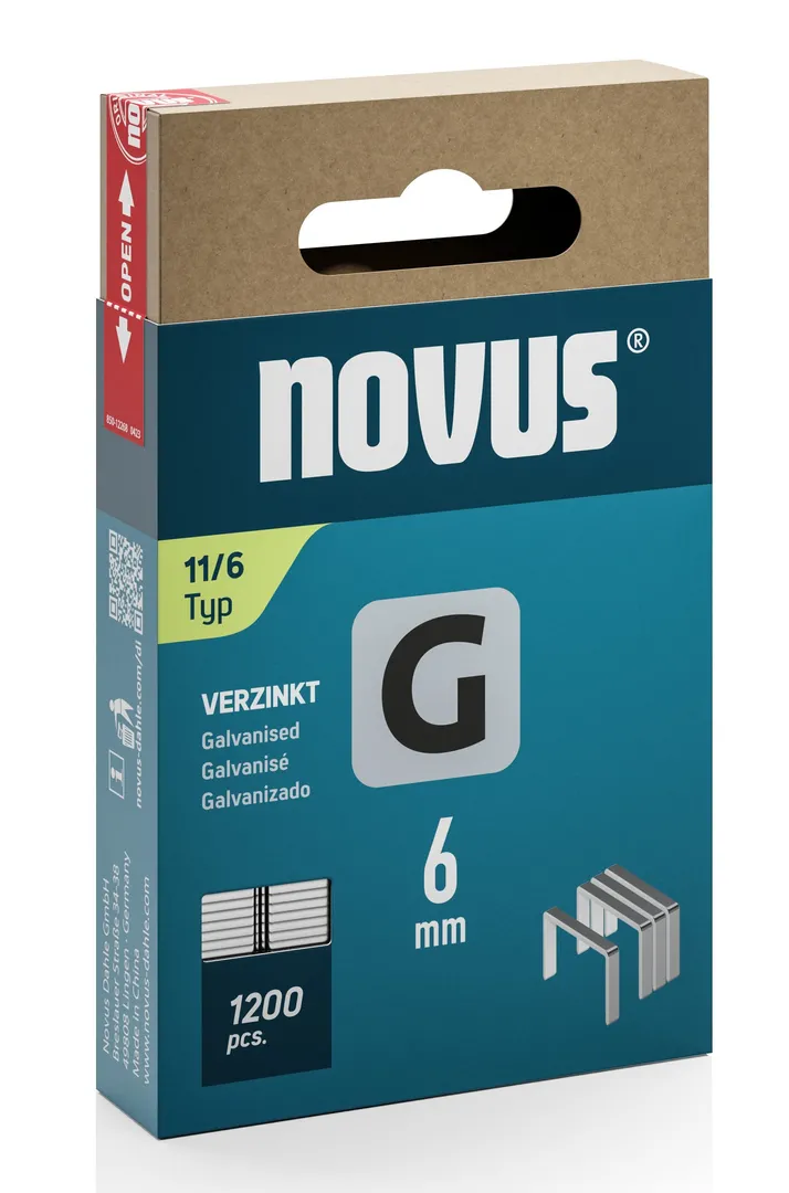 Скобы строительные плоские NOVUS р тип 11 6 мм 1200 шт. (37515822) Скобы строительные плоские NOVUS р тип 11 6 мм 1200 шт. (37515822)