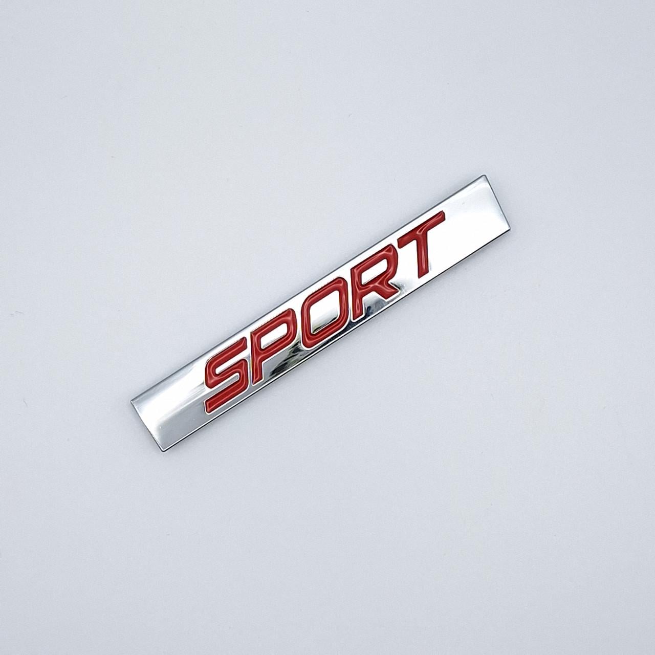 Эмблема плашка Sport Хром/Красный глянцевый (1998697738)