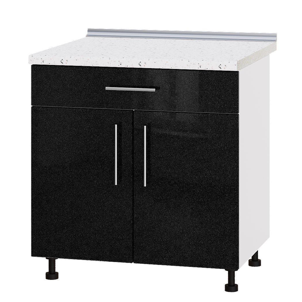 Шафа нижня Еверест Модерн модуль Низ Н75-800 80х47х85 см Чорний металік глянець/Білий (03029)