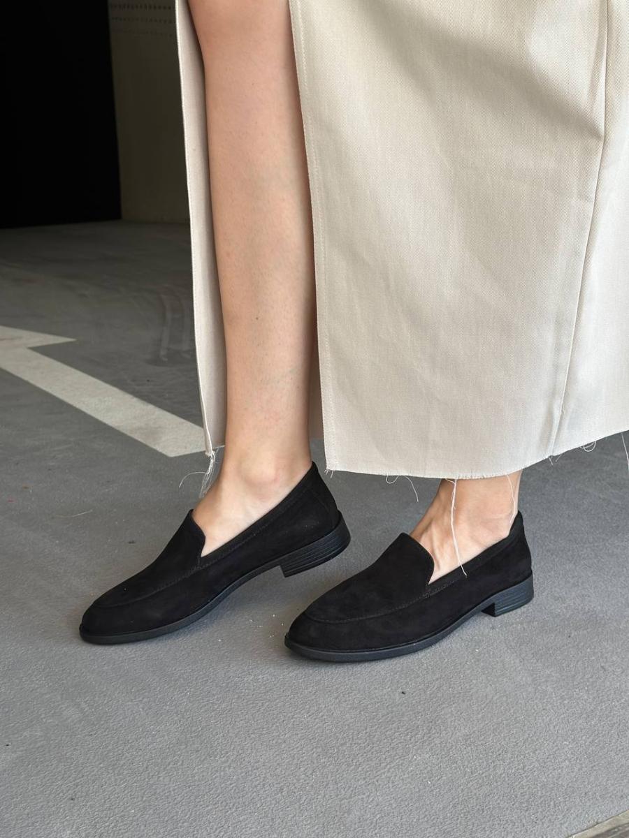 Лоферы женские велюровые р. 40 Черный (4500/40)