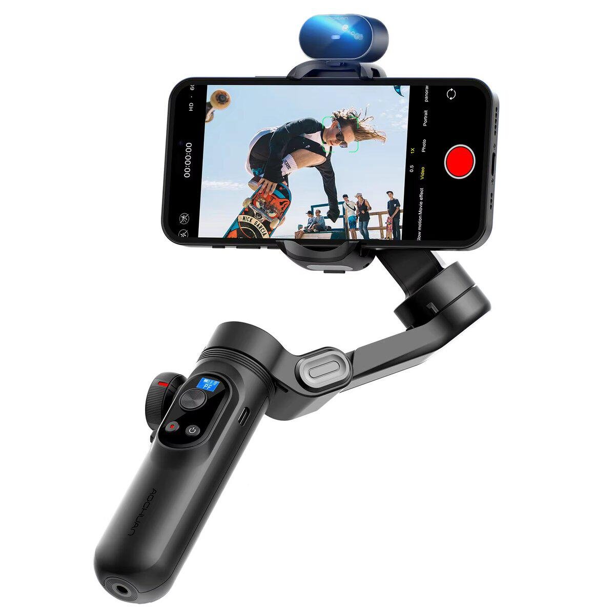 Стедікам трьохосьовий AOCHUAN Professional Gimbal Stabilizer для телефону SMART X Pro AI 3200 mAh Black (AOCHUAN-SMARTXPROAI-B)