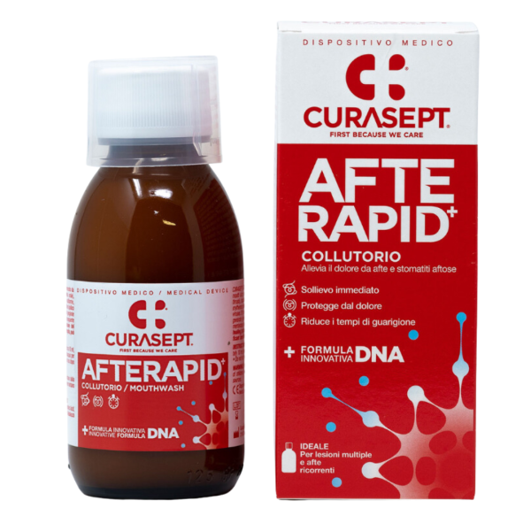 Ополіскувач при стоматиті CURASEPT AFTE RAPID DNA з ДНК та гіалуроновою кислотою 125 мл