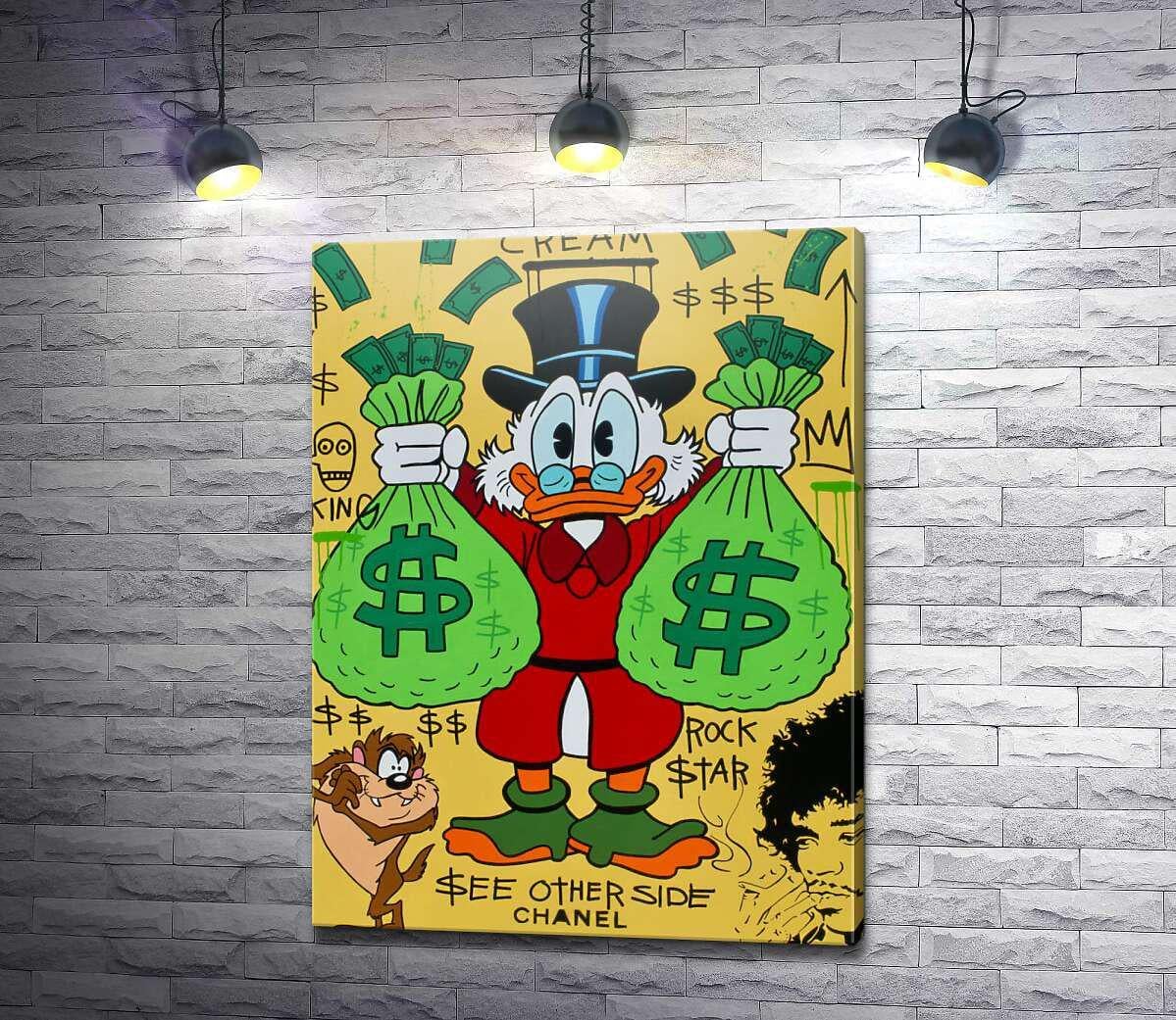Картина ArtPoster Скрудж та мішки з монетами 97x130 см Модуль №1 (003910) Картина ArtPoster Скрудж та мішки з монетами 97x130 см Модуль №1 (003910)